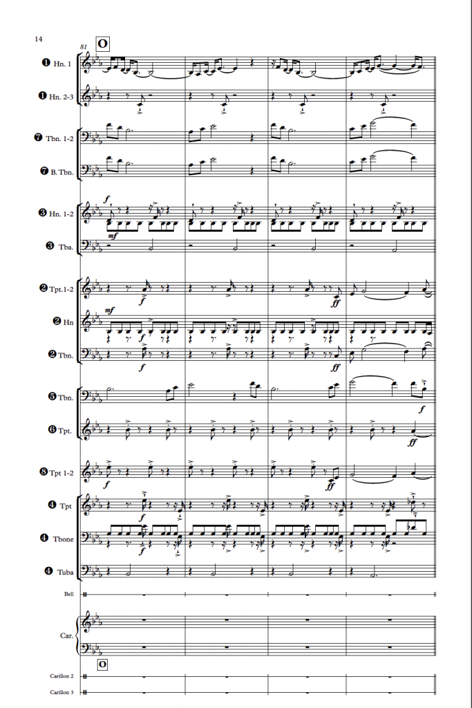 An example of a score from inSPIRE (Score Letter O).