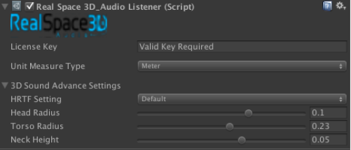 RealSpace 3D Audio UI screenshot