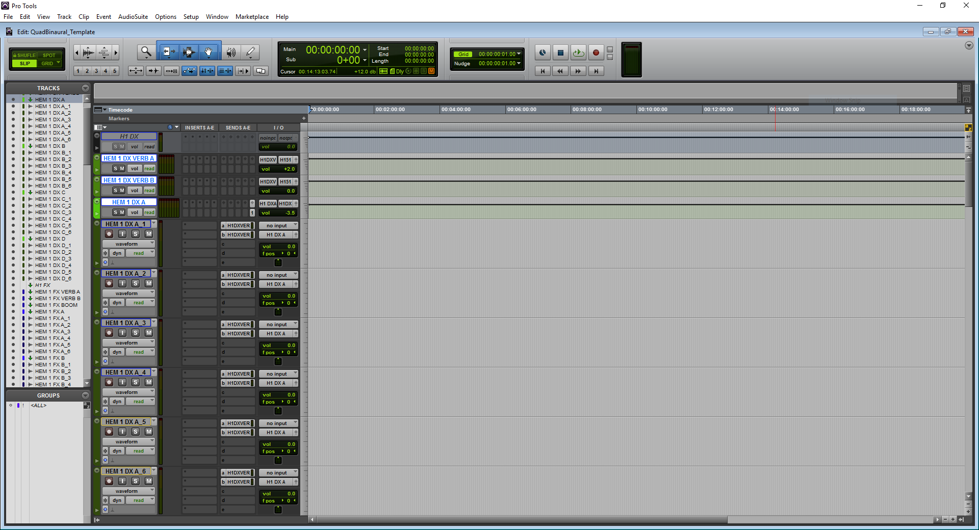 A screenshot of Pro Tools showing the dialog predub