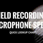 In bold letters: Field Recording Microphone Specs Quick Lookup Chart